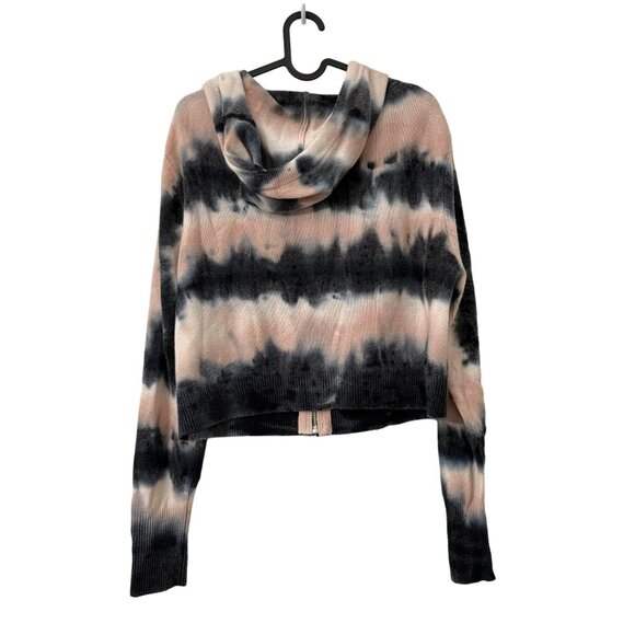 Crush Tie Dye Cashmere Rio Crop Pink Blue Full Zip Hoodie Sweater Womens Size 4 - Picture 4 of 6